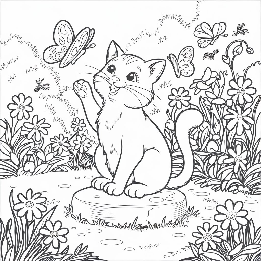 Cat Coloring Page 