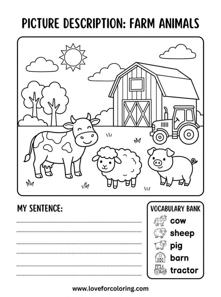 Animals on the farm worksheet