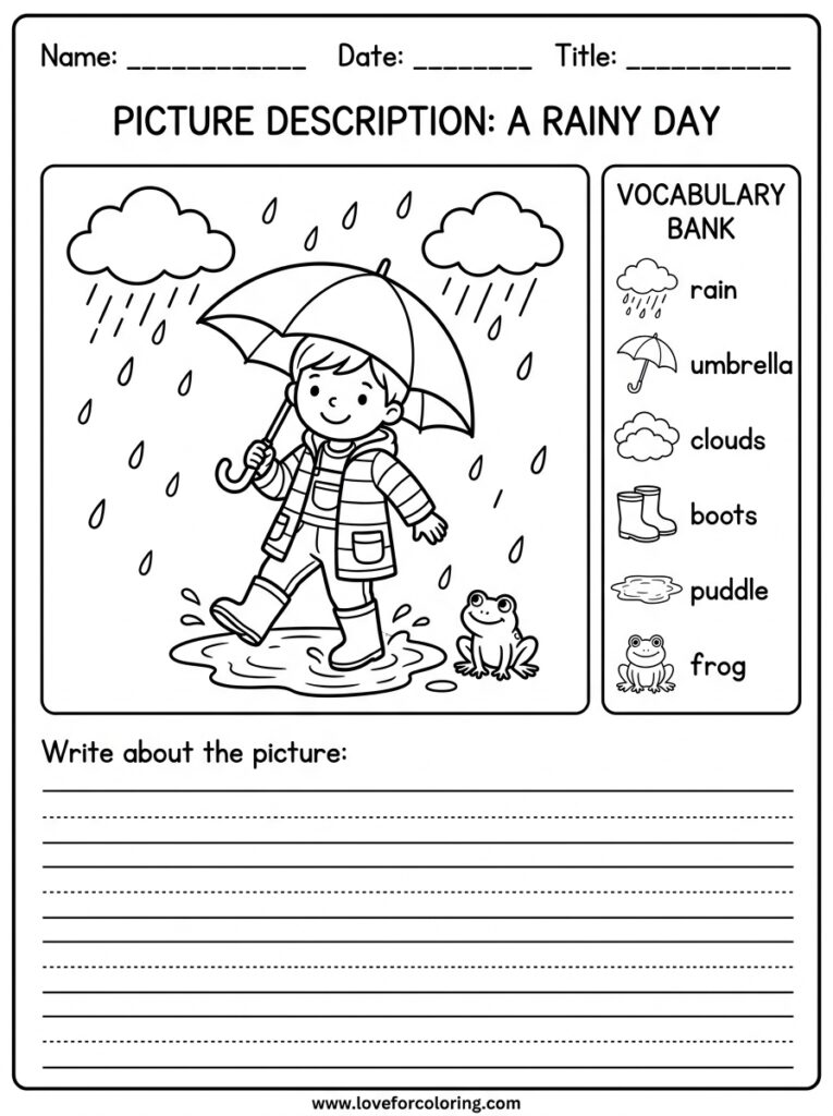 A rainy day worksheet