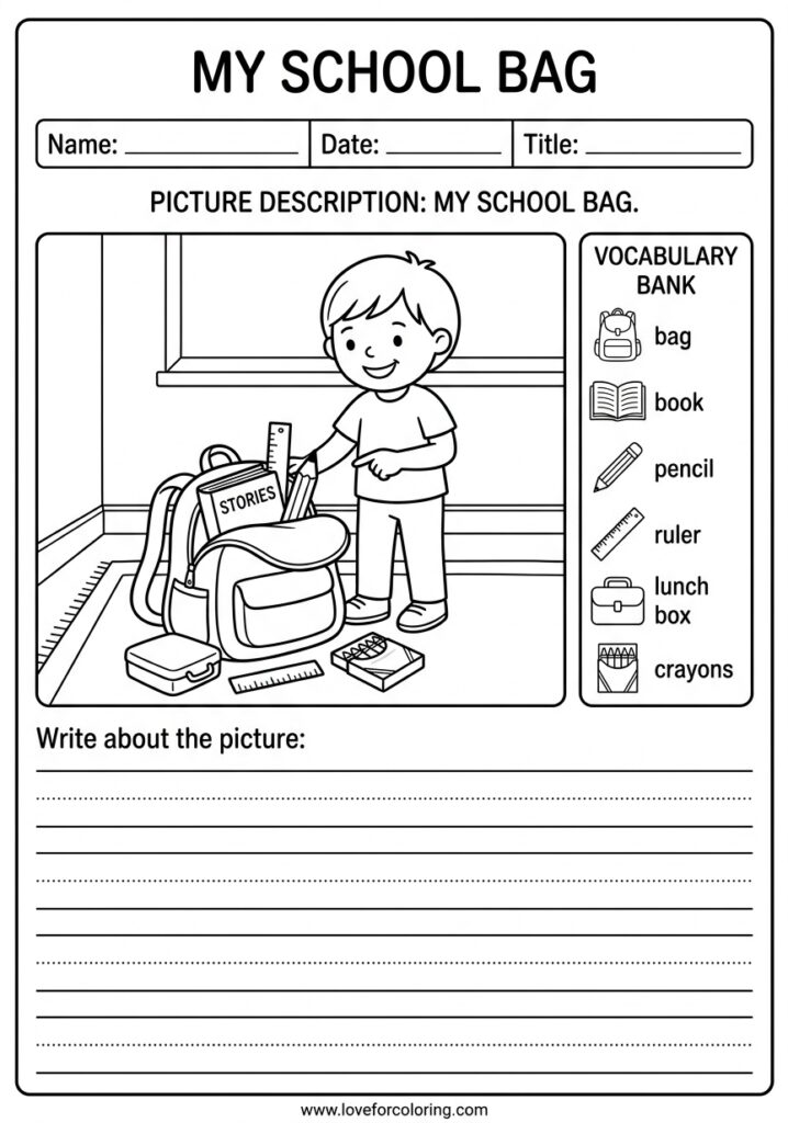 My School Bag picture description