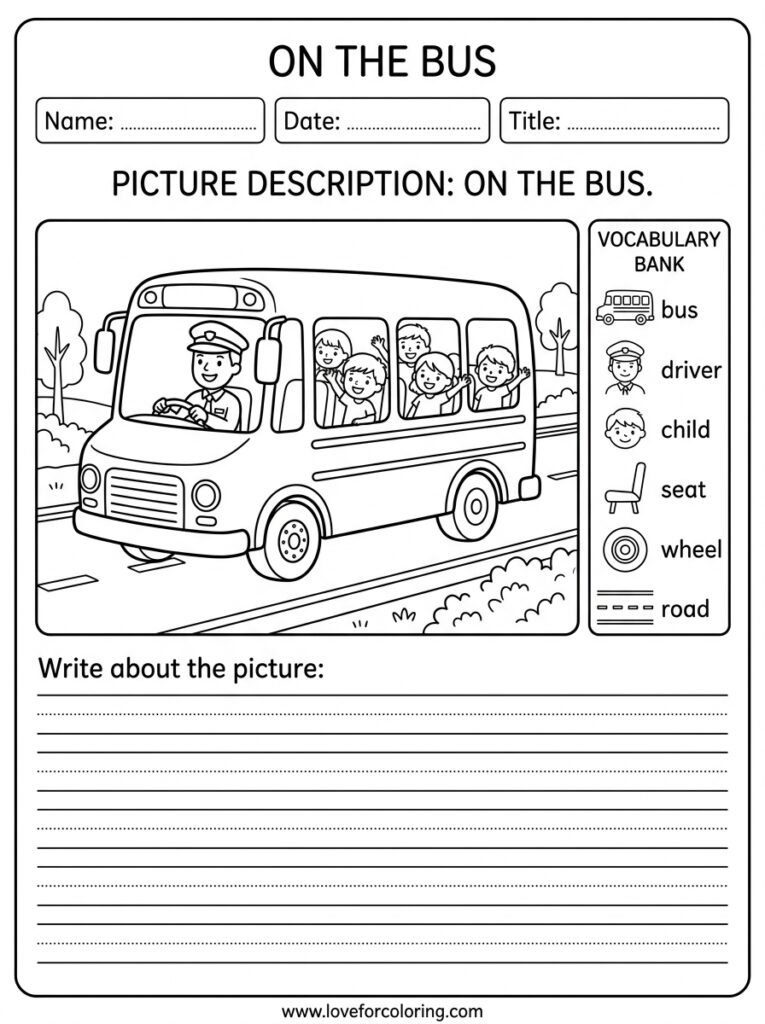 On the bus picture description
