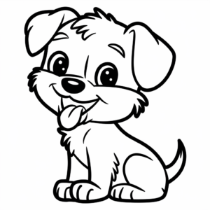 Cute Puppy Coloring Page