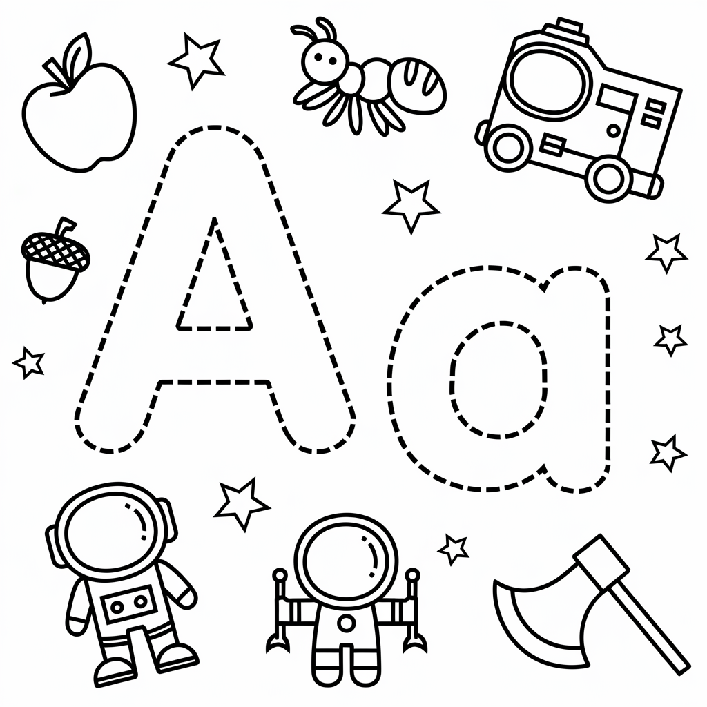 A letter Alphabet Coloring Page