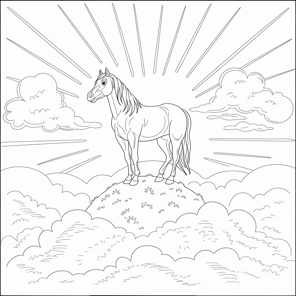 A standing horse coloring page