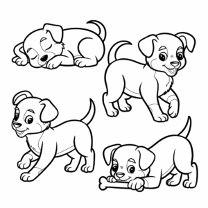 Different Style Puppy Coloring Pages