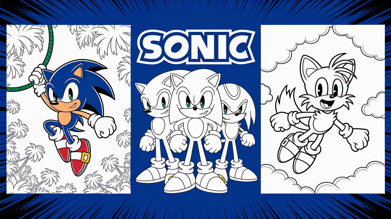 sonic coloring page