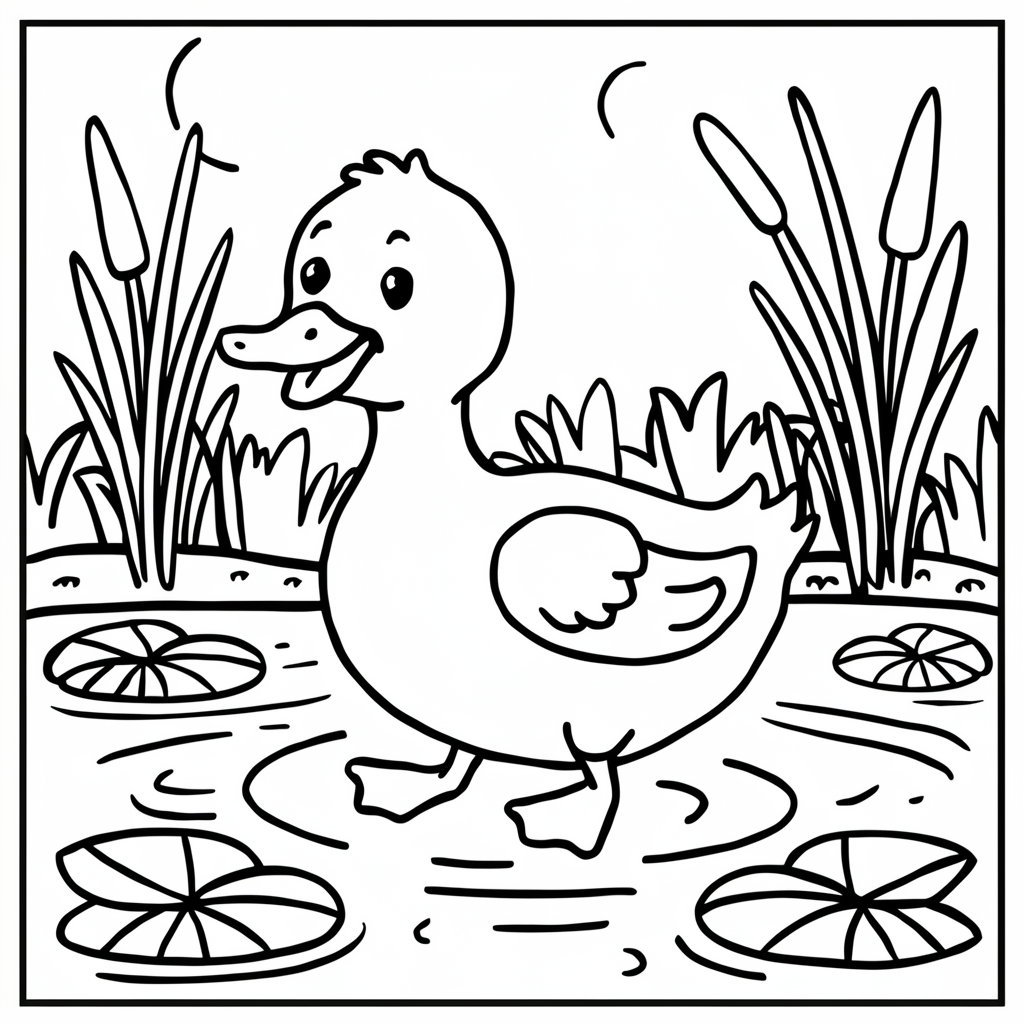 Duck coloring page 