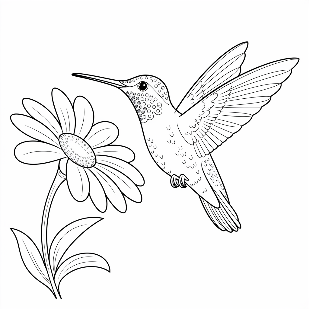 Humming Bird Coloring Page