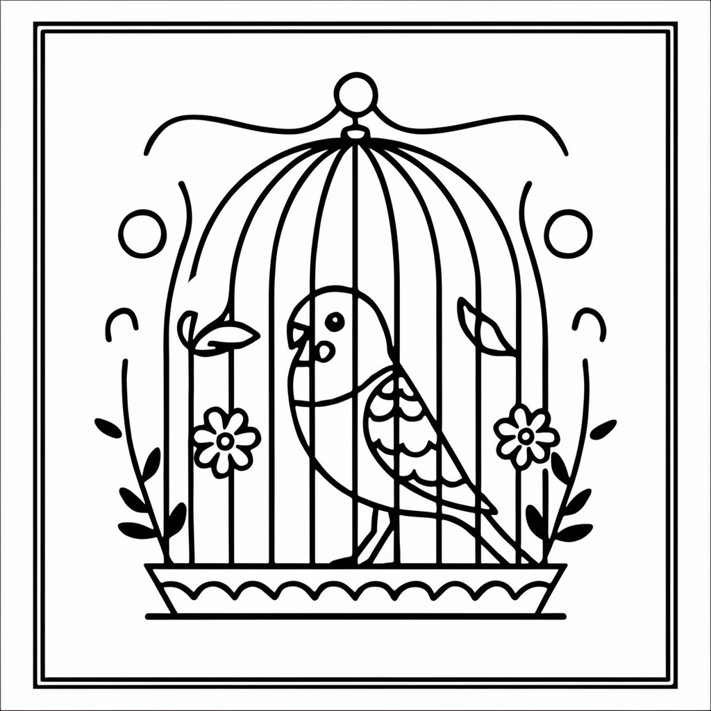 Parakeet Coloring Page 