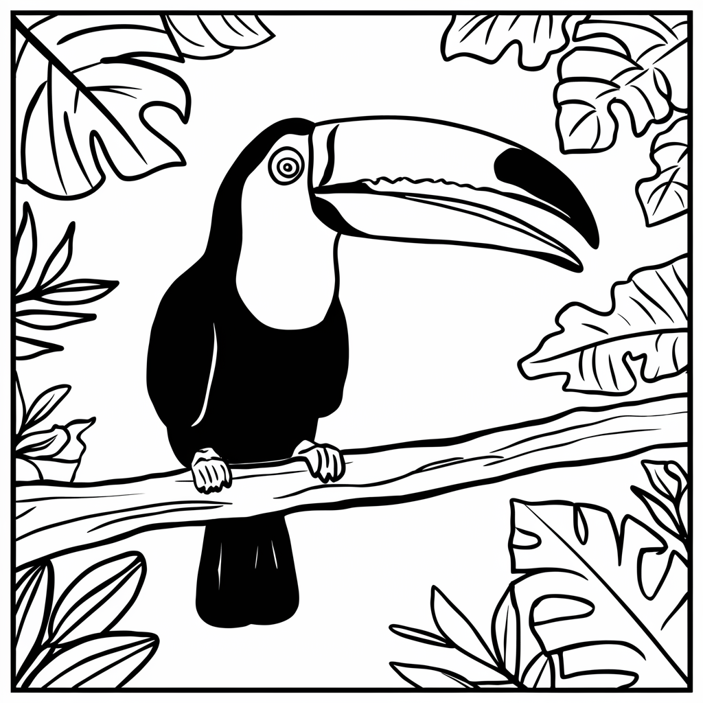 Toucan coloring page
