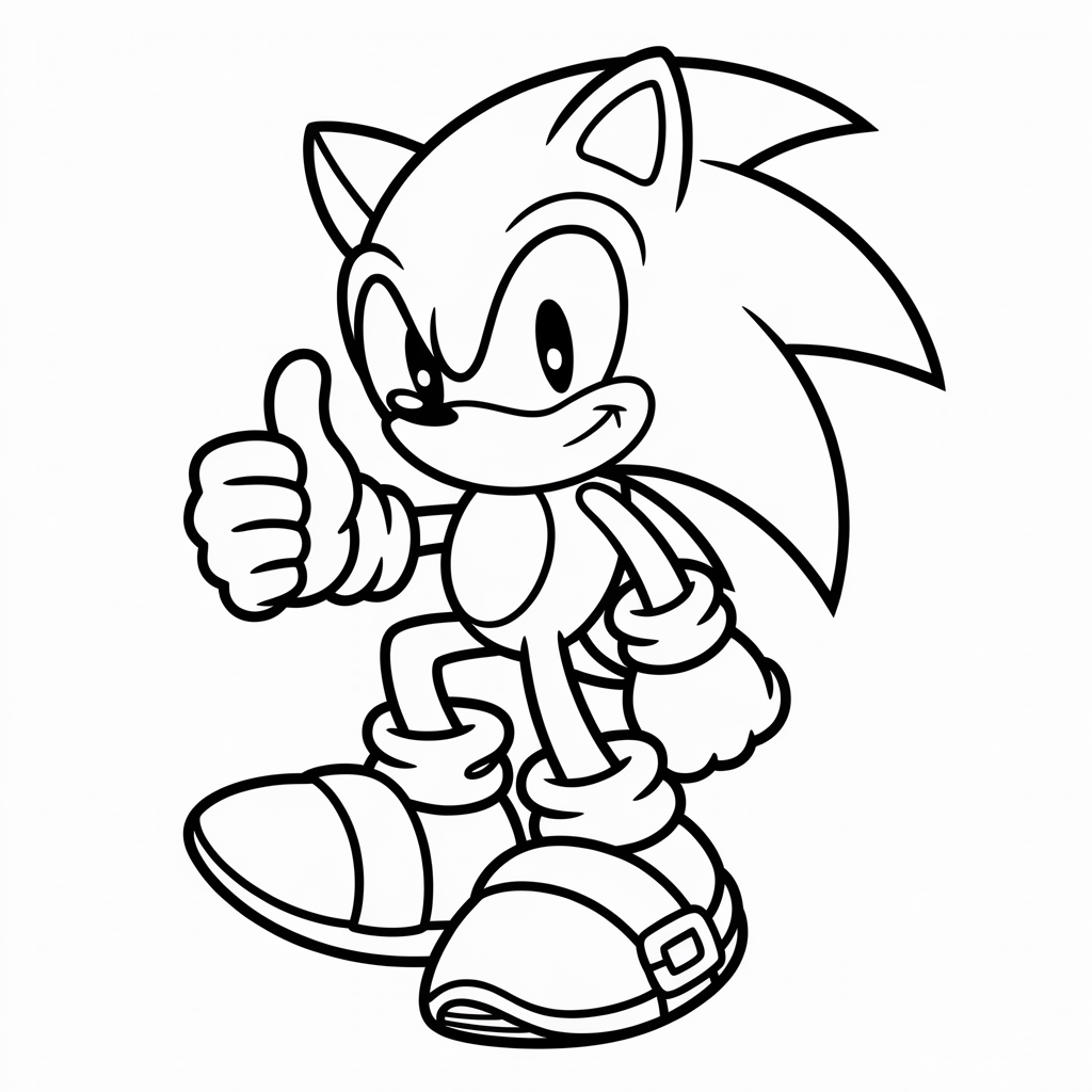 Sonic Jumping Through a Ring Coloring Sheet