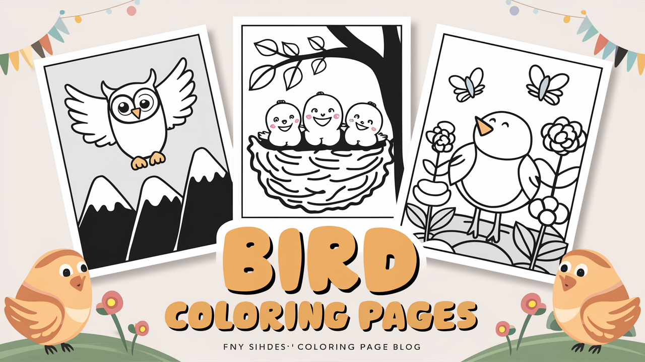 Birds coloring pages