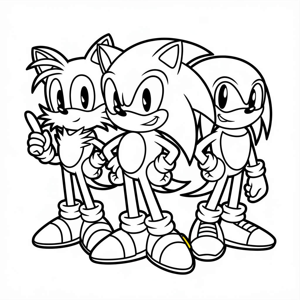 Sonic and Friends Coloring Page
