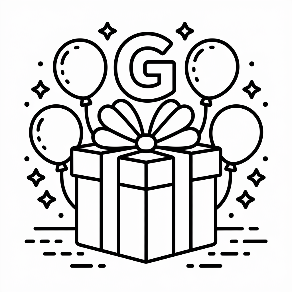 Happy G is for Gift Coloring Pages for Kids