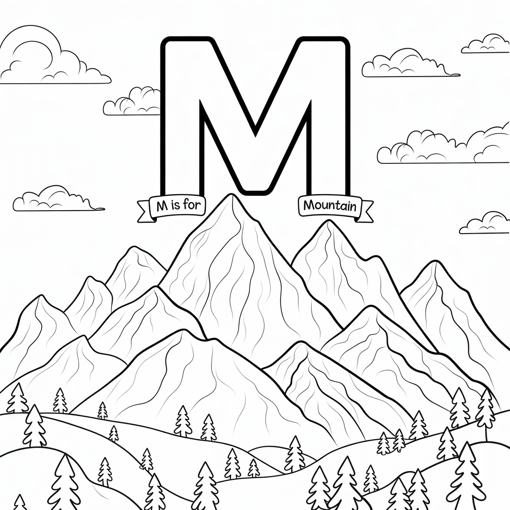 Mountain Coloring Pages 