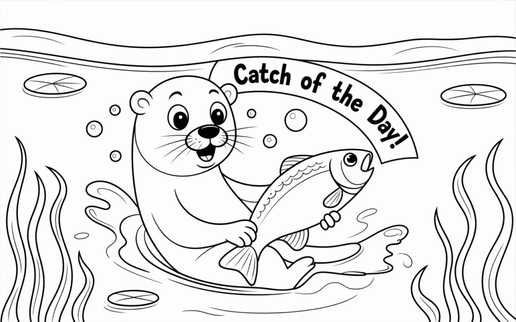 O for Otter Coloring Pages