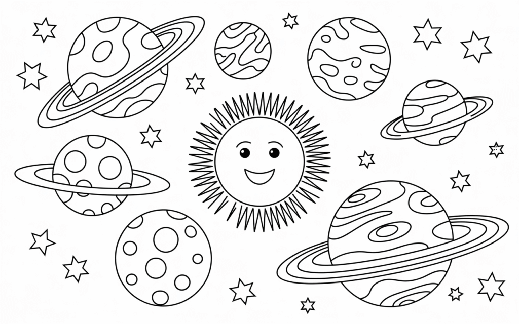 O for Orbit Coloring Pages 