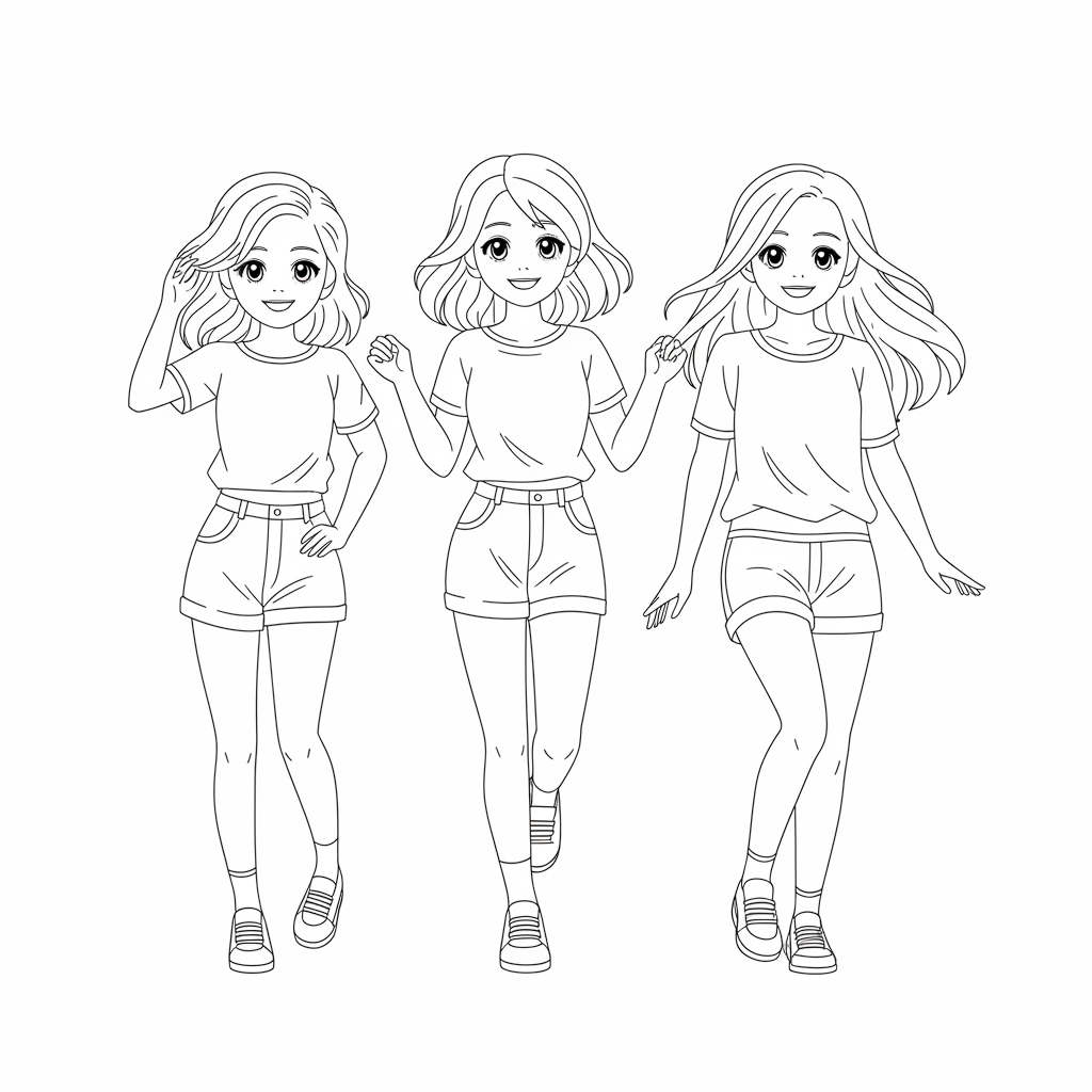 Nami, Nezuko, Hinata in Casual Clothes
