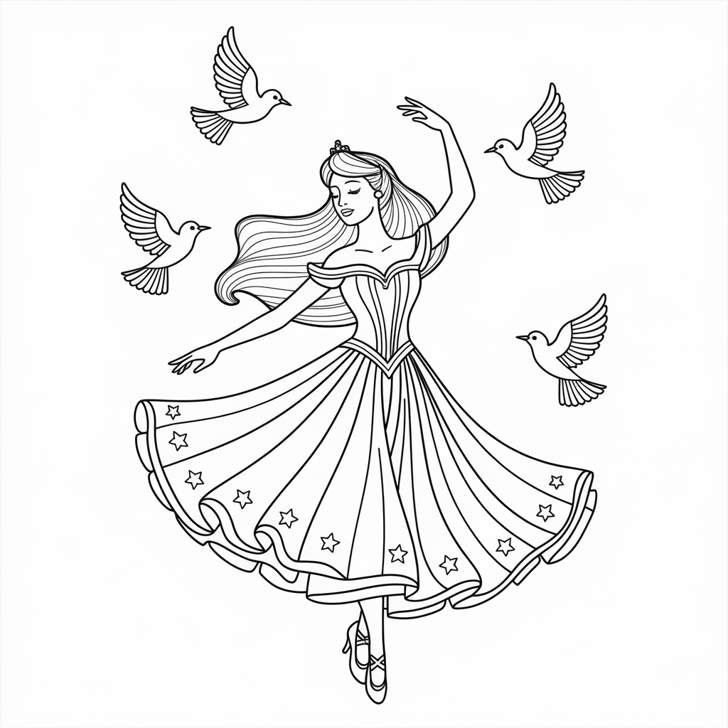 Sleeping Beauty Aurora Coloring Page