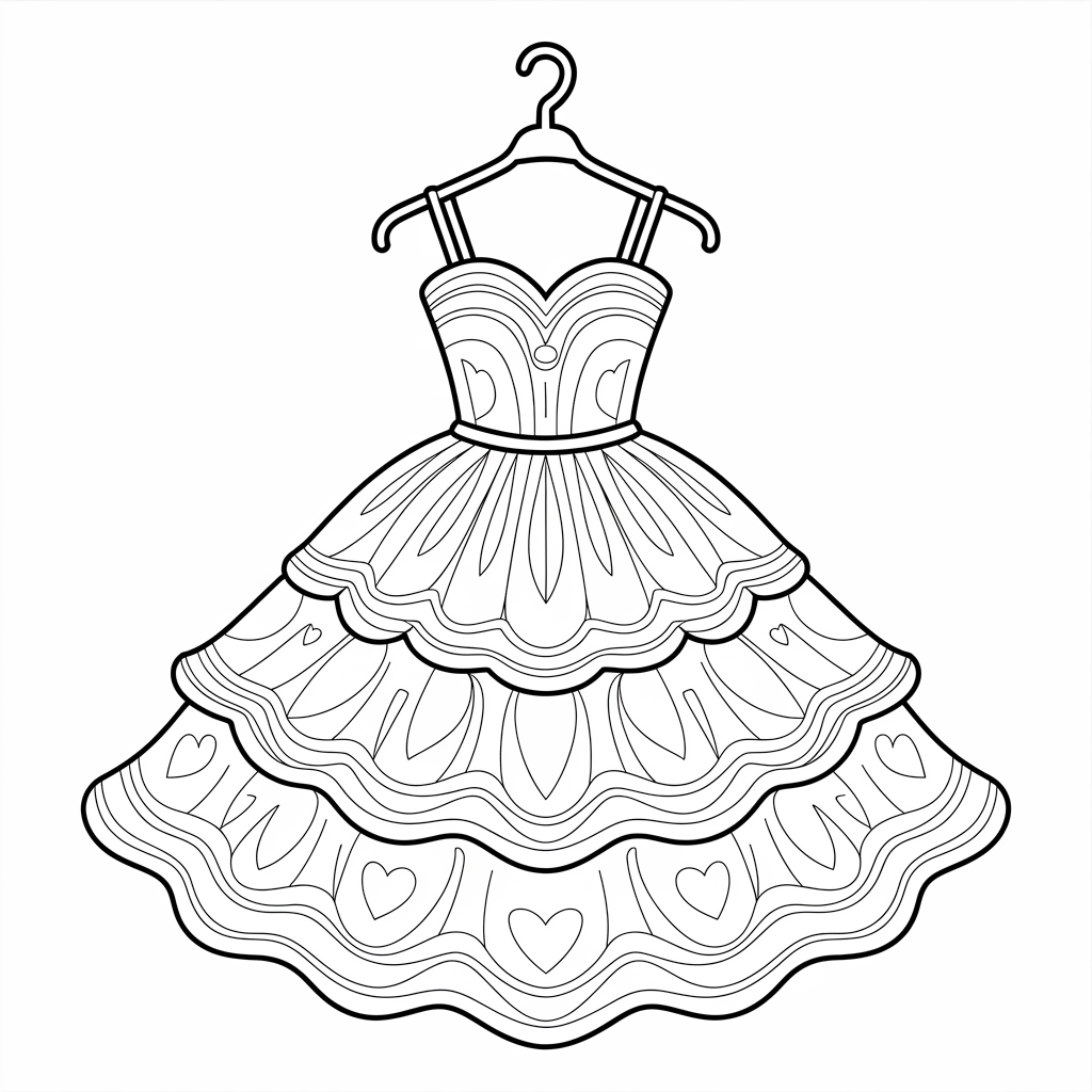 Stylish D for Dress Coloring Pages