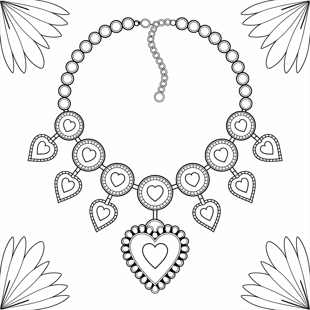 N for Necklace Coloring Page