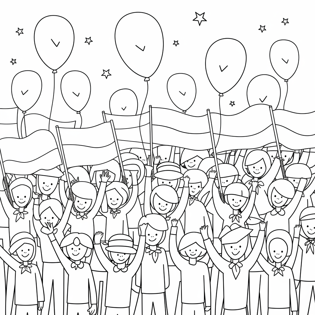 School Assembly Celebration Coloring Page
