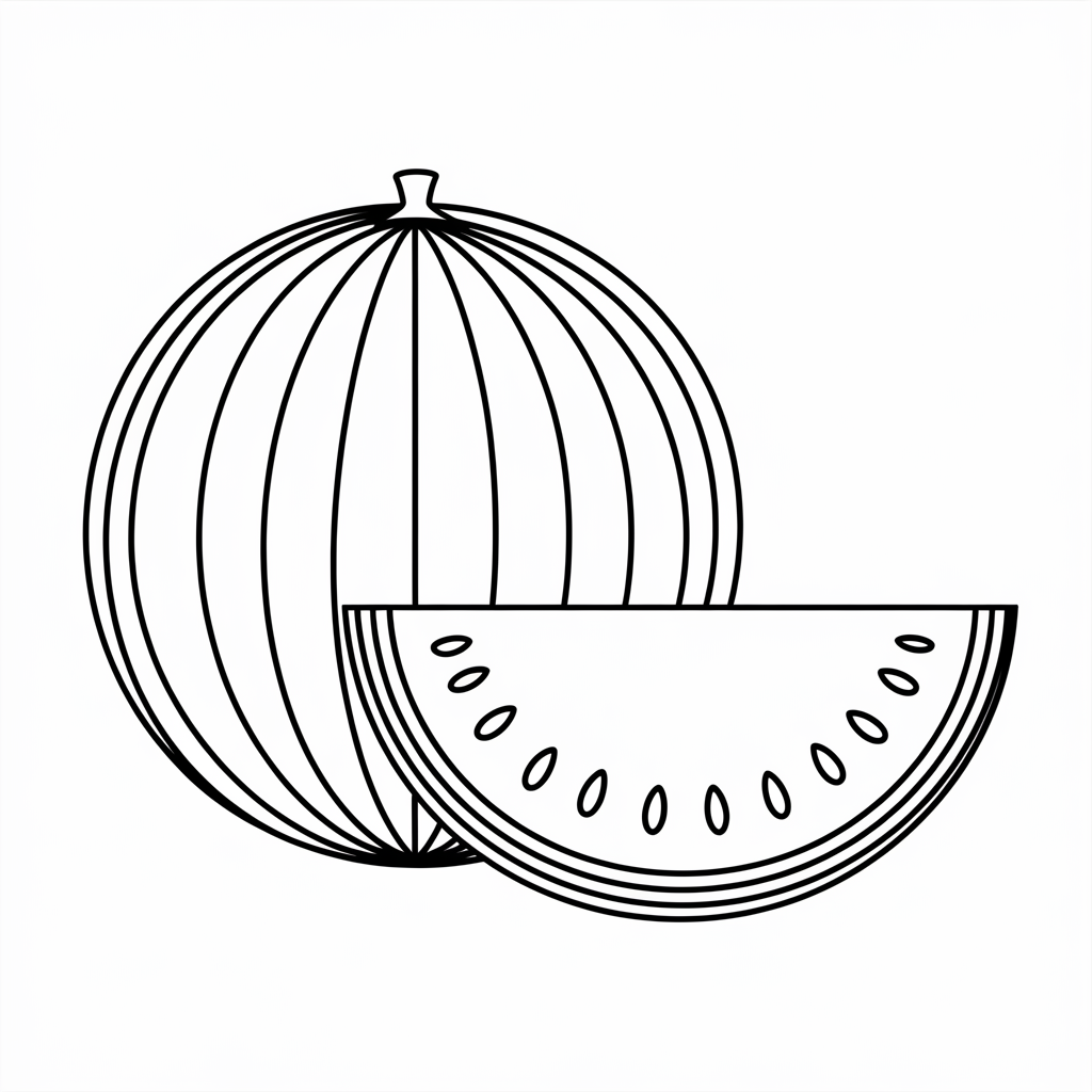 Watermelon Coloring Page