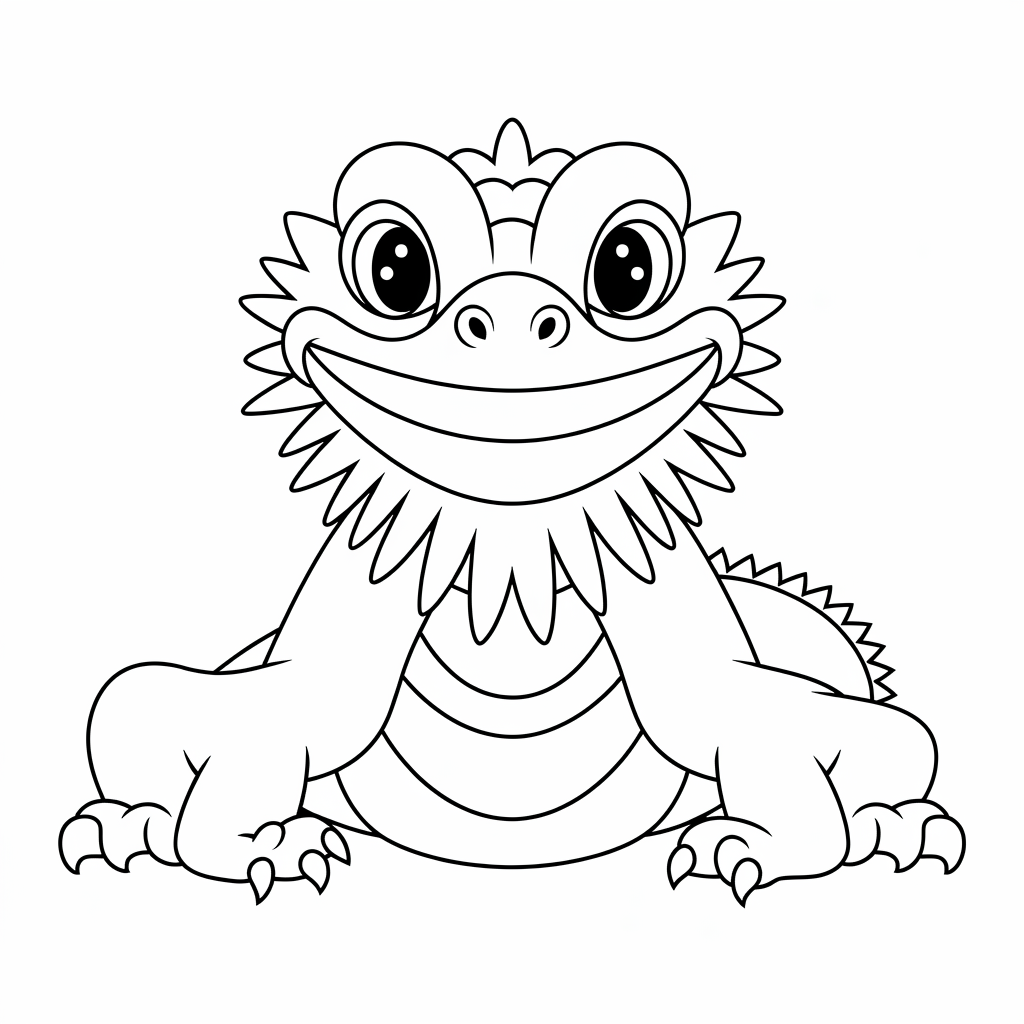 Family bearded dragon coloring page