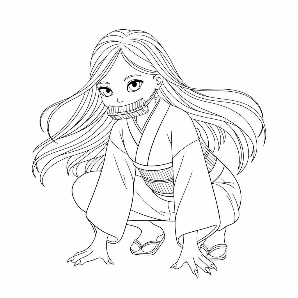 Nezuko Kamado Coloring Page