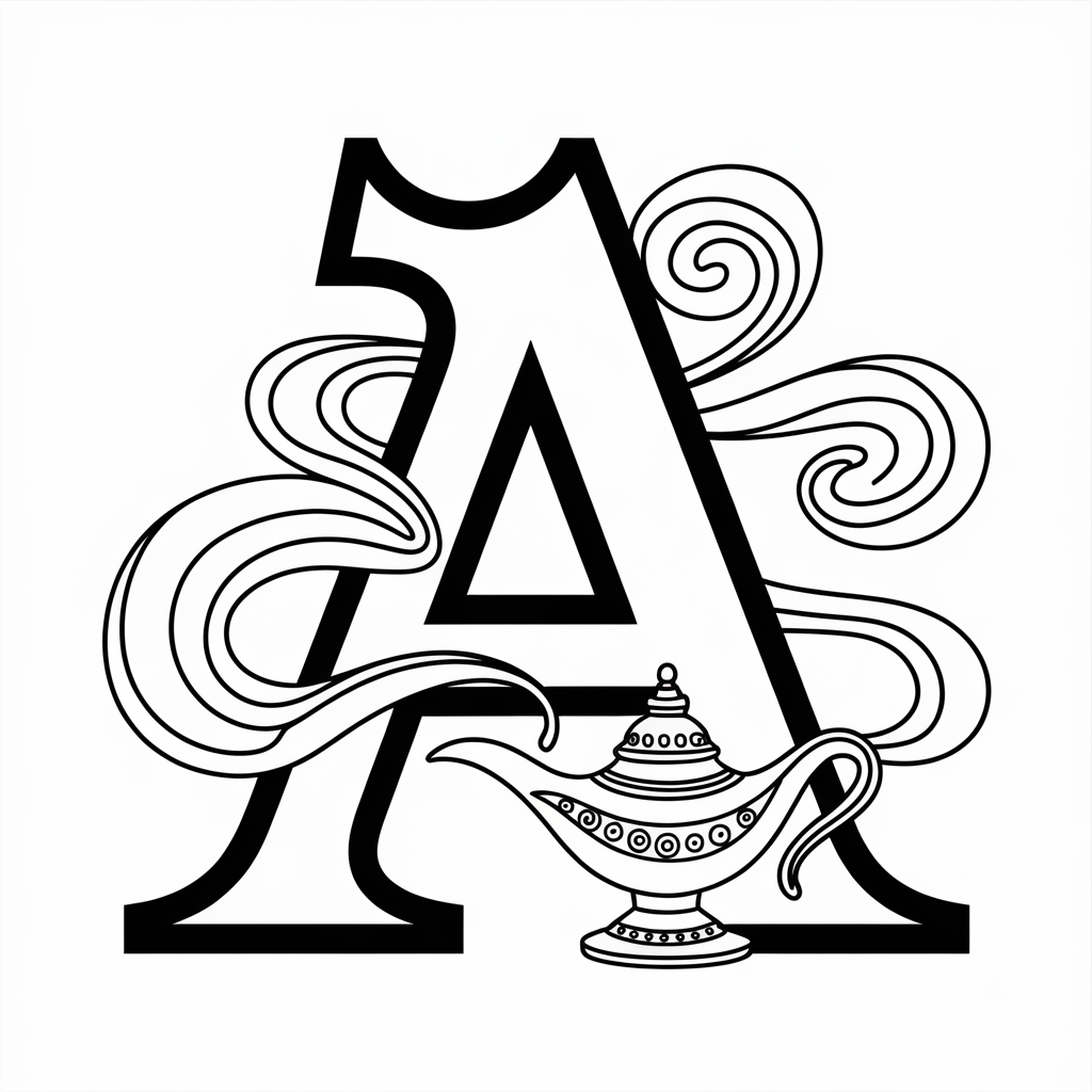 A Alphabet Coloring Page