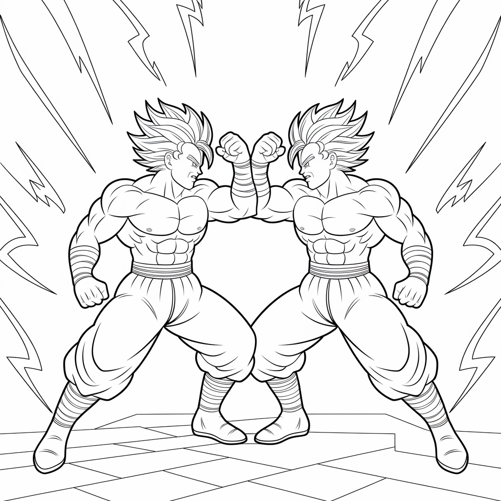 Dragon Ball Z Fight Scene Coloring Page