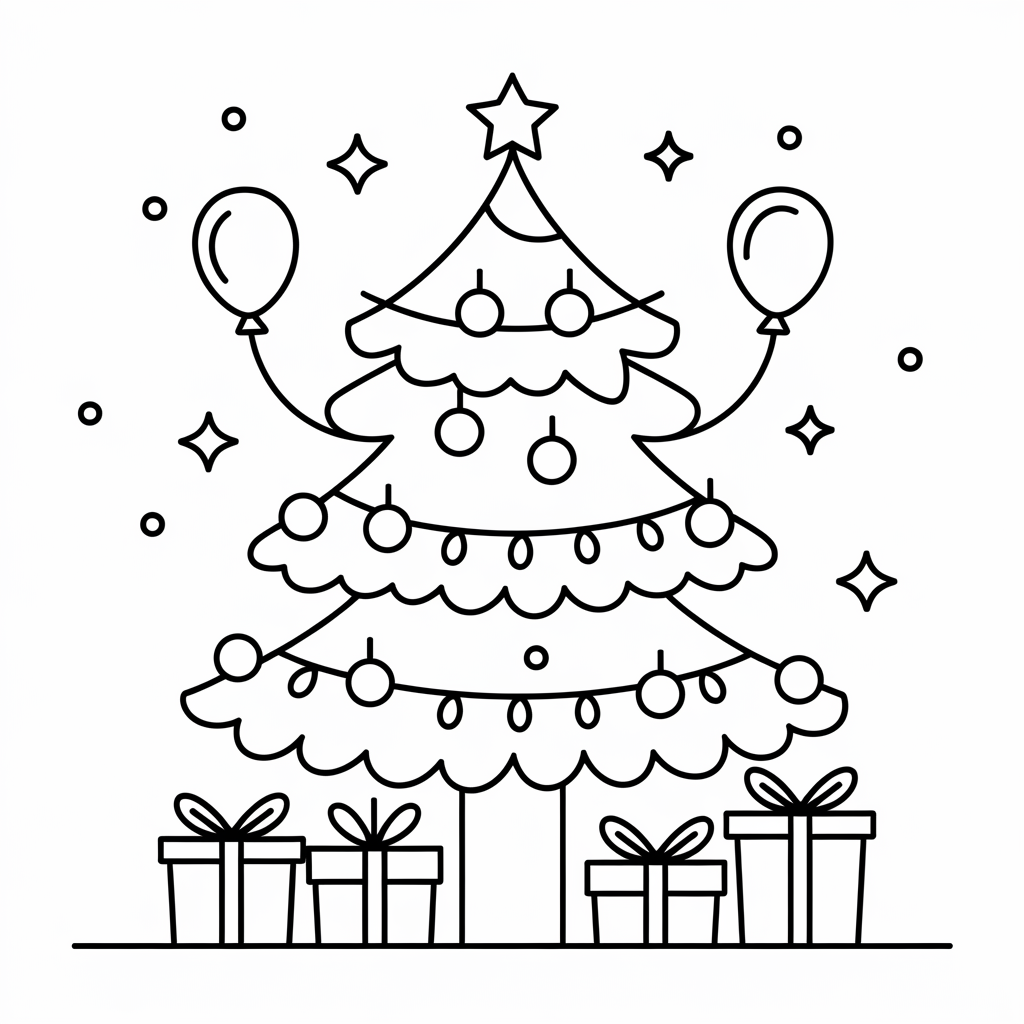 Fun Christmas Tree Coloring Pages for Kids 