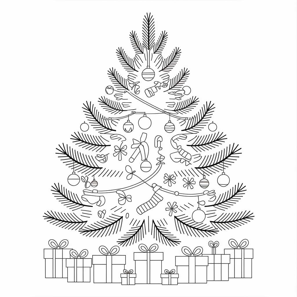 Christmas Tree Ornament Coloring Pages
