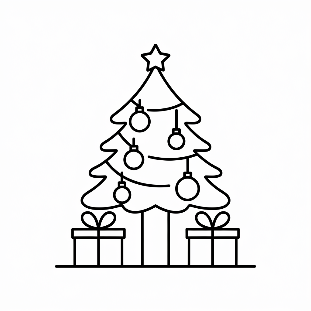 Easy Printable Christmas Tree Coloring Pages