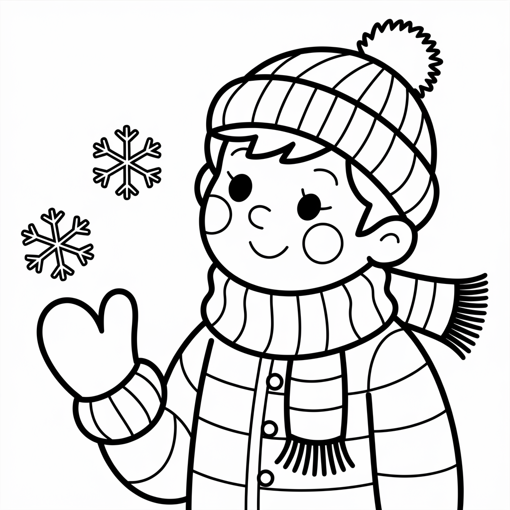 Boy Catching Snowflakes 