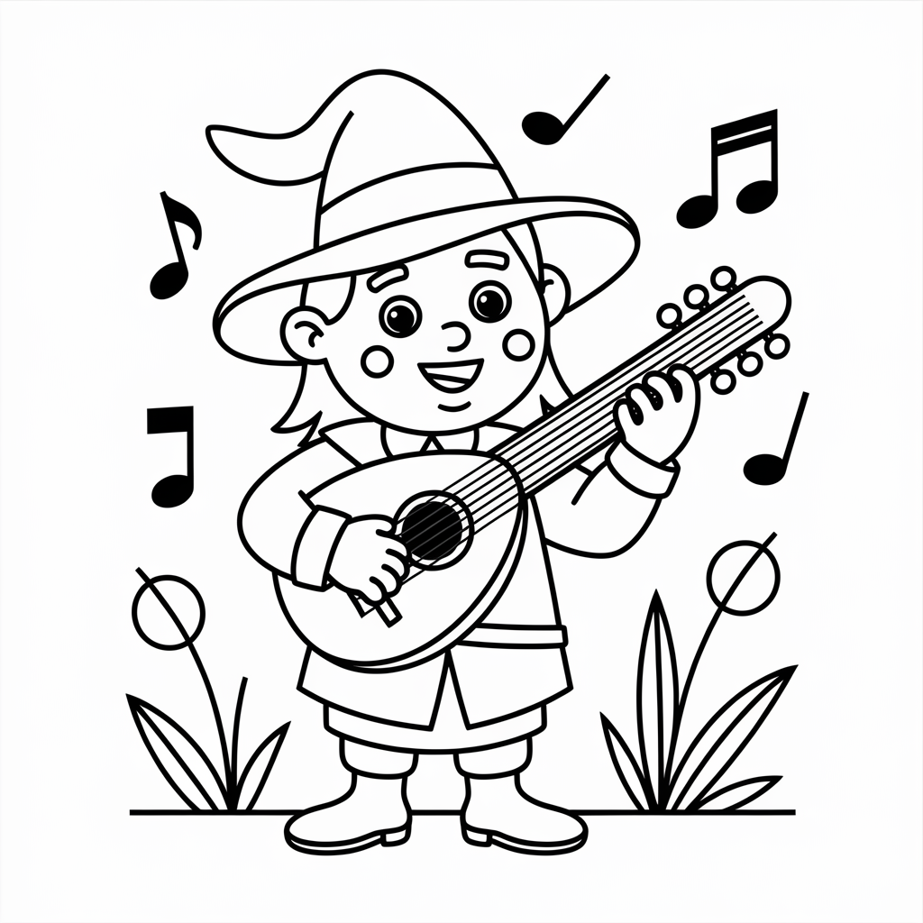 Bard Playing a Magical Lute