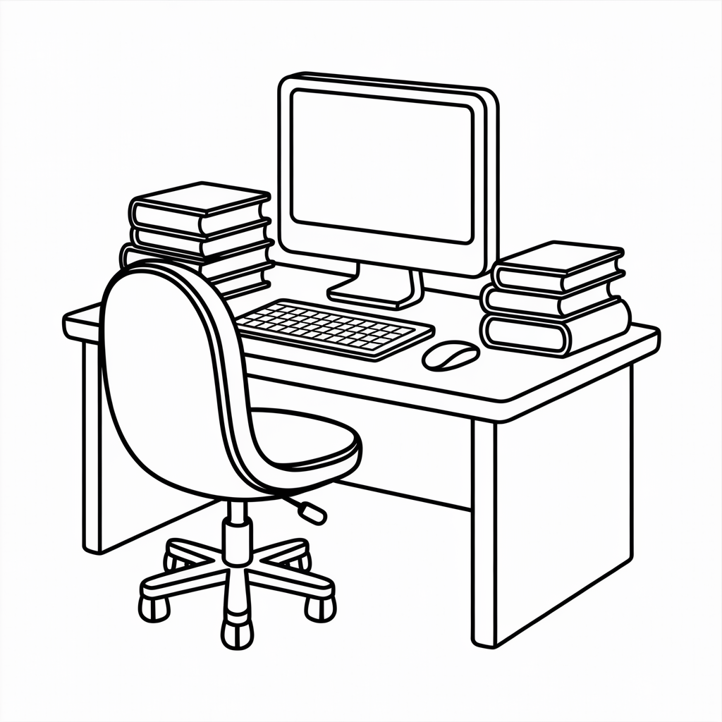 O for Office Coloring Pages