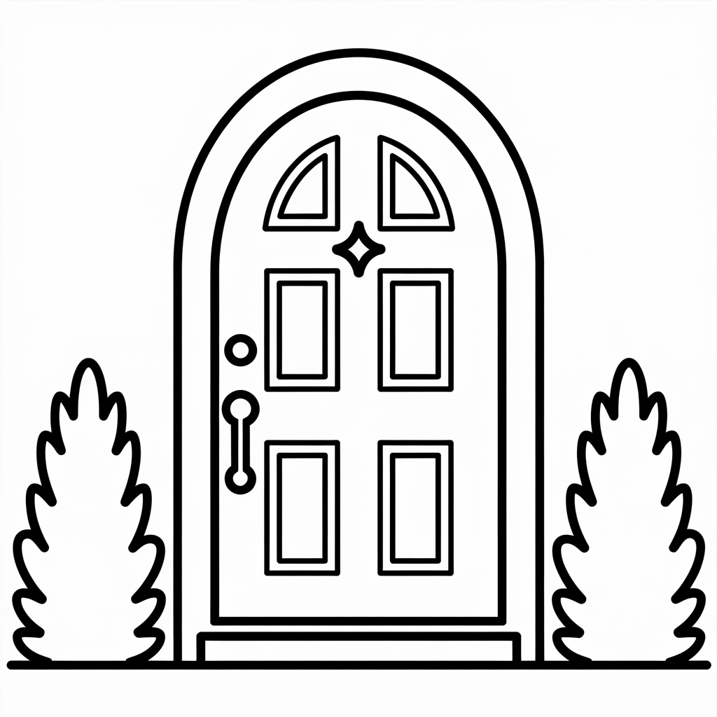 Simple D for Door Coloring Pages