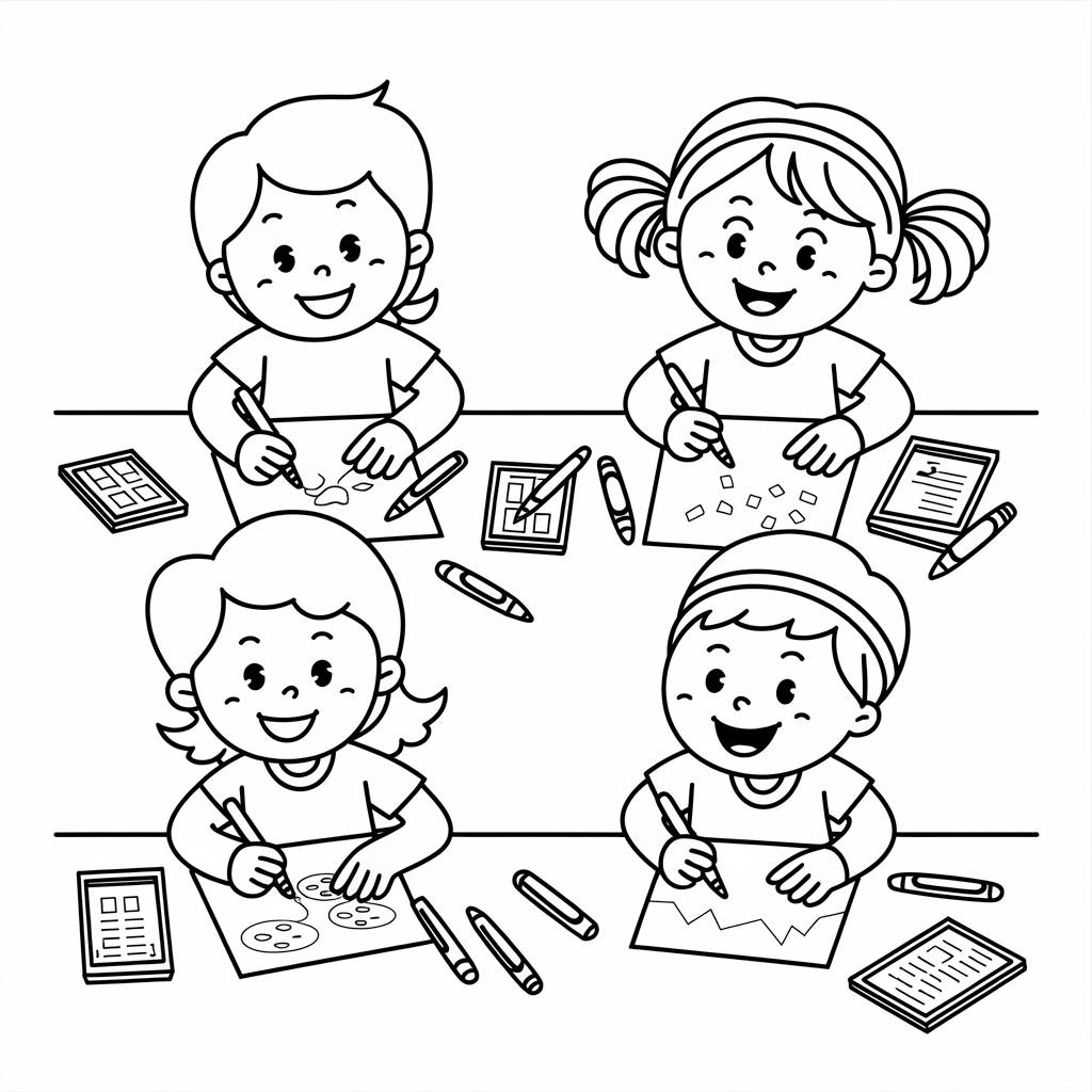 Art Time in the Classroom Coloring Page