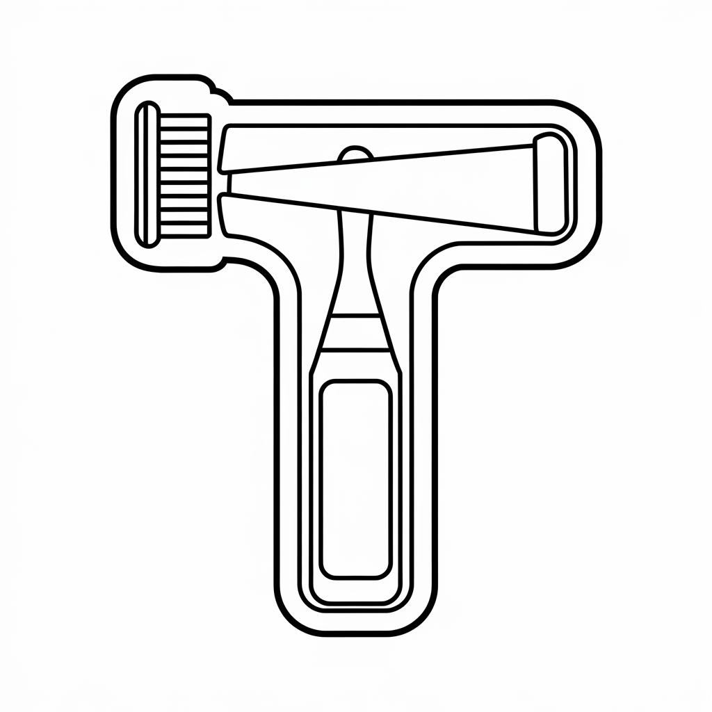 Easy Toothbrush T Coloring Page for Kids
