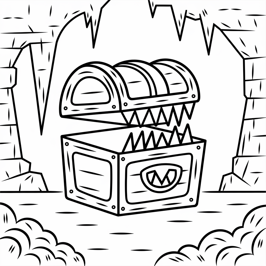 Mimic Monster Guarding Treasure