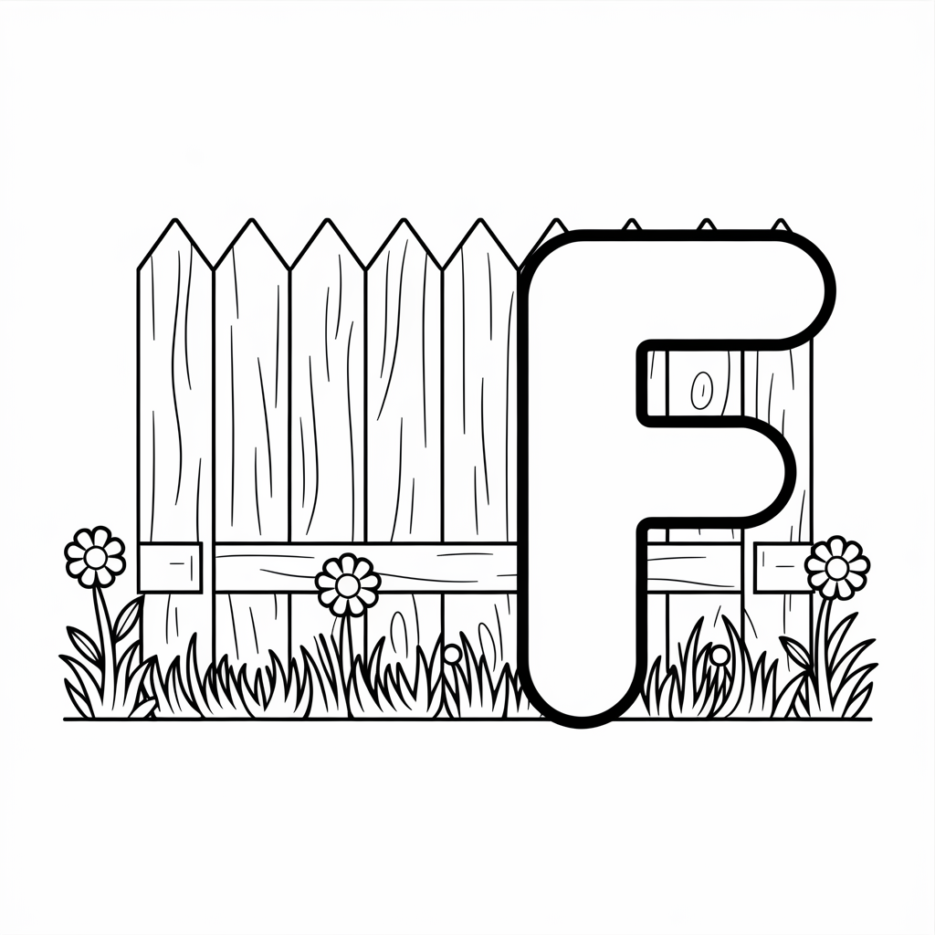 Kids-Friendly F Coloring Pages 