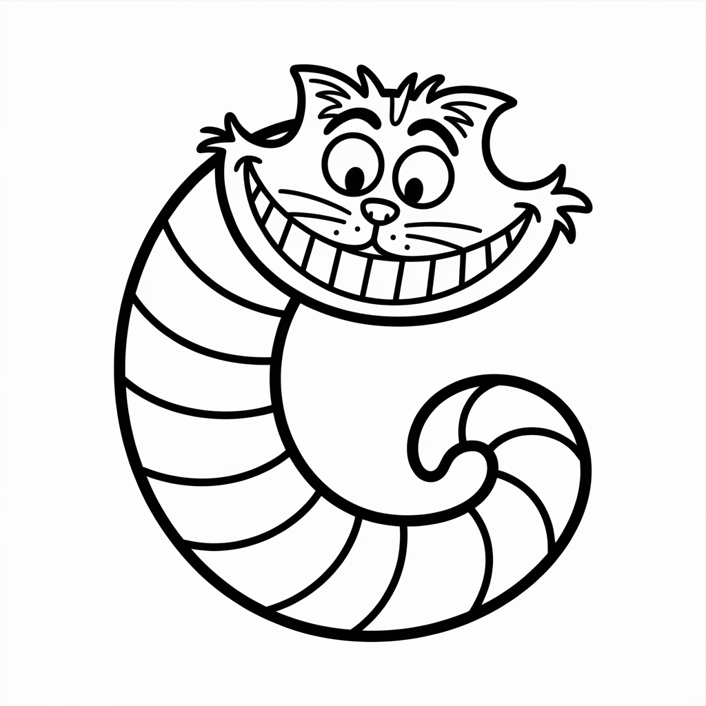 Cheshire Cat C  Coloring Page