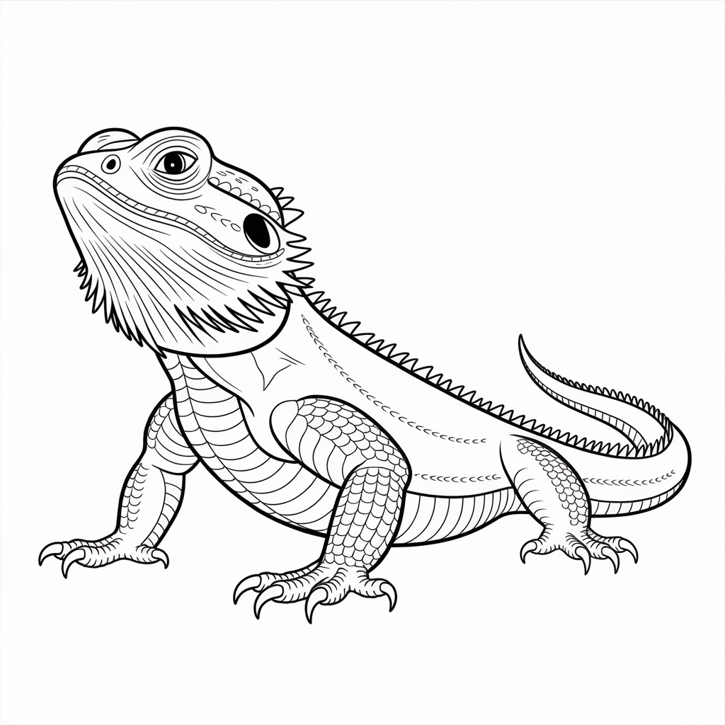Simple bearded dragon coloring page