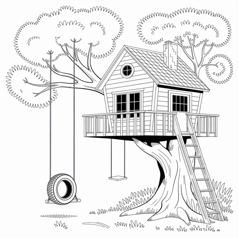 Treehouse Colour In Treehouse Coloring Pages – Fun & Creative Printable Sheets - Love For ...