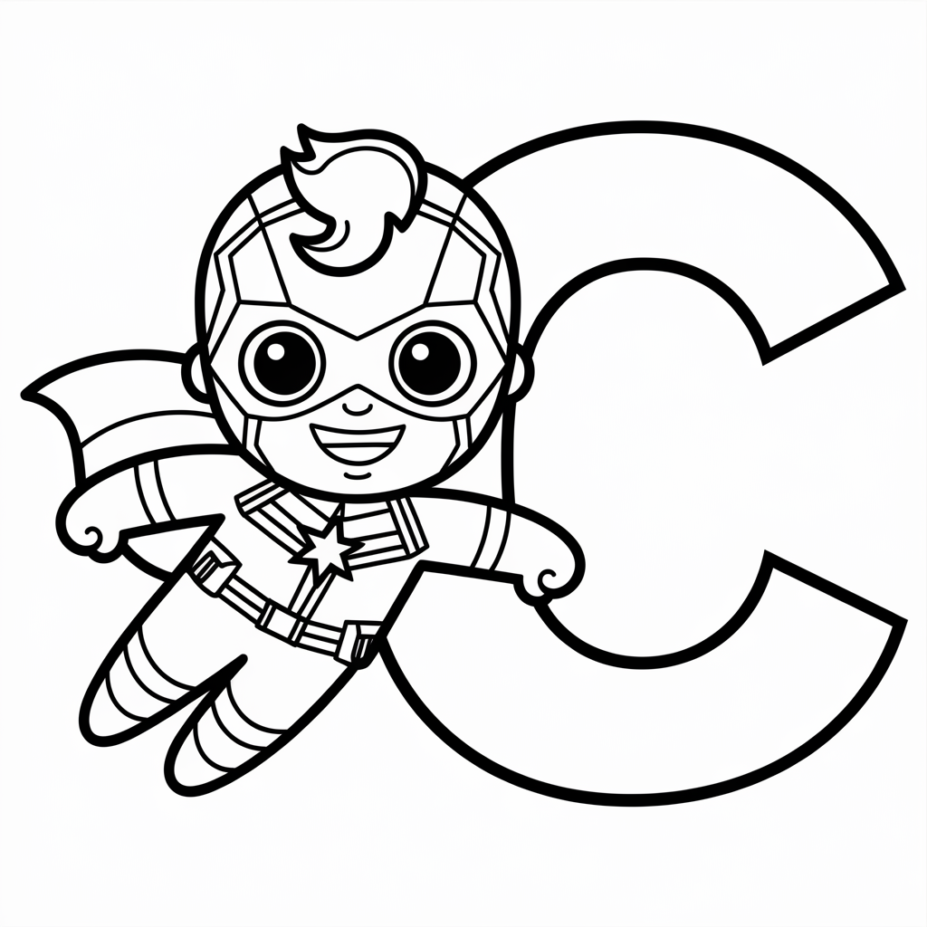 Captain Marvel C Coloring Page 