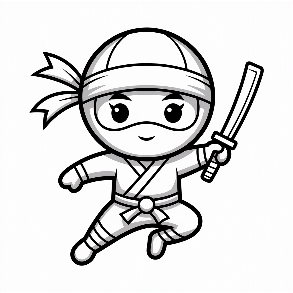 N for Ninja Coloring Pages 