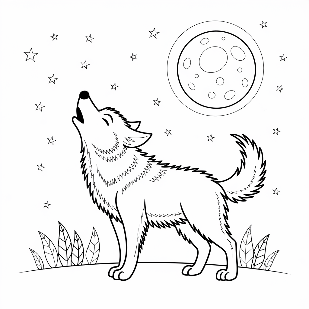 W is for Wolf" Coloring Page Free Download
