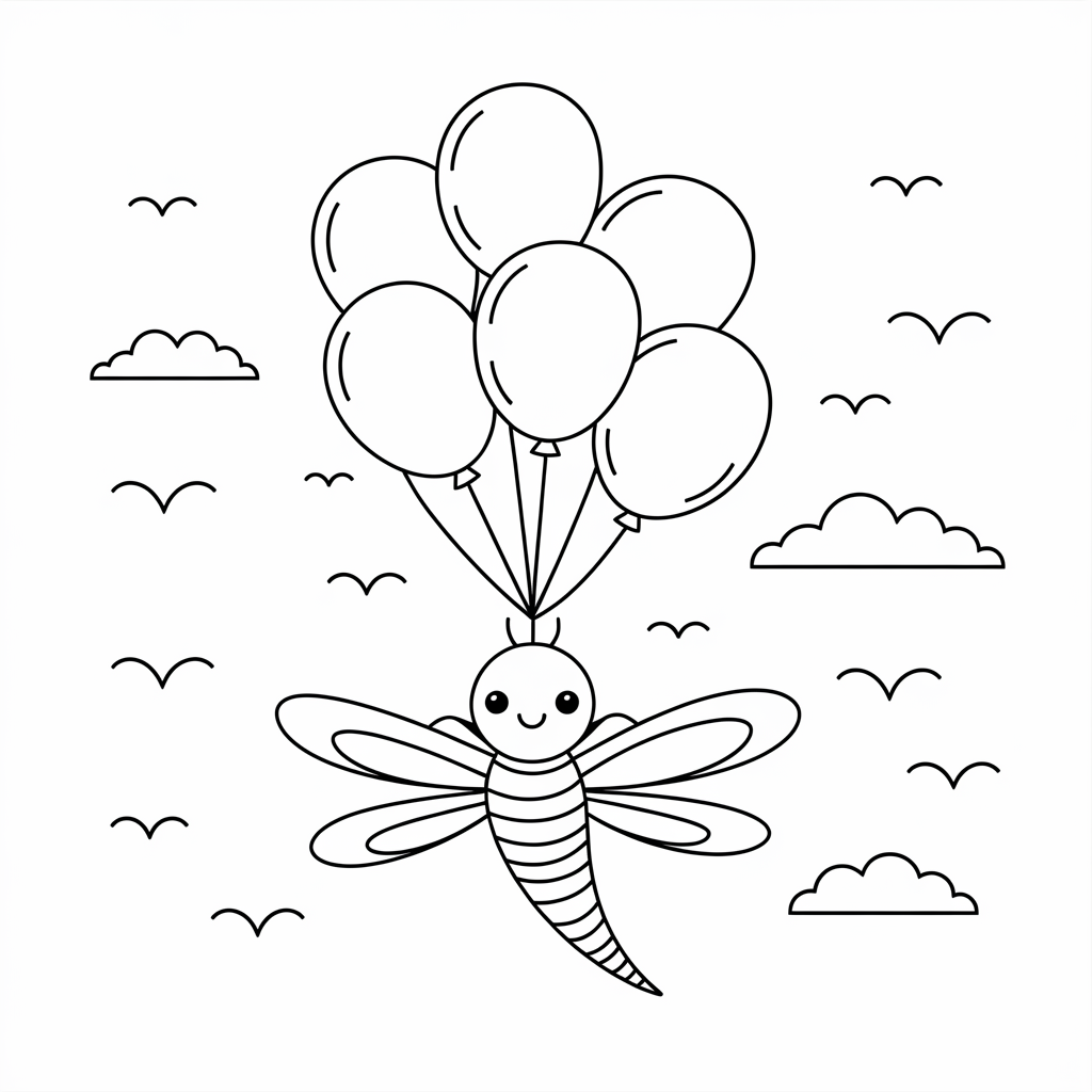 Dragonfly with Balloons