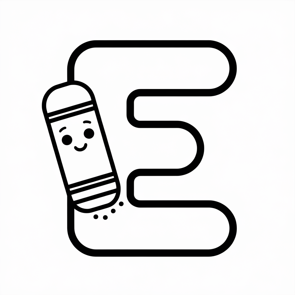 Adorable E Coloring Pages 